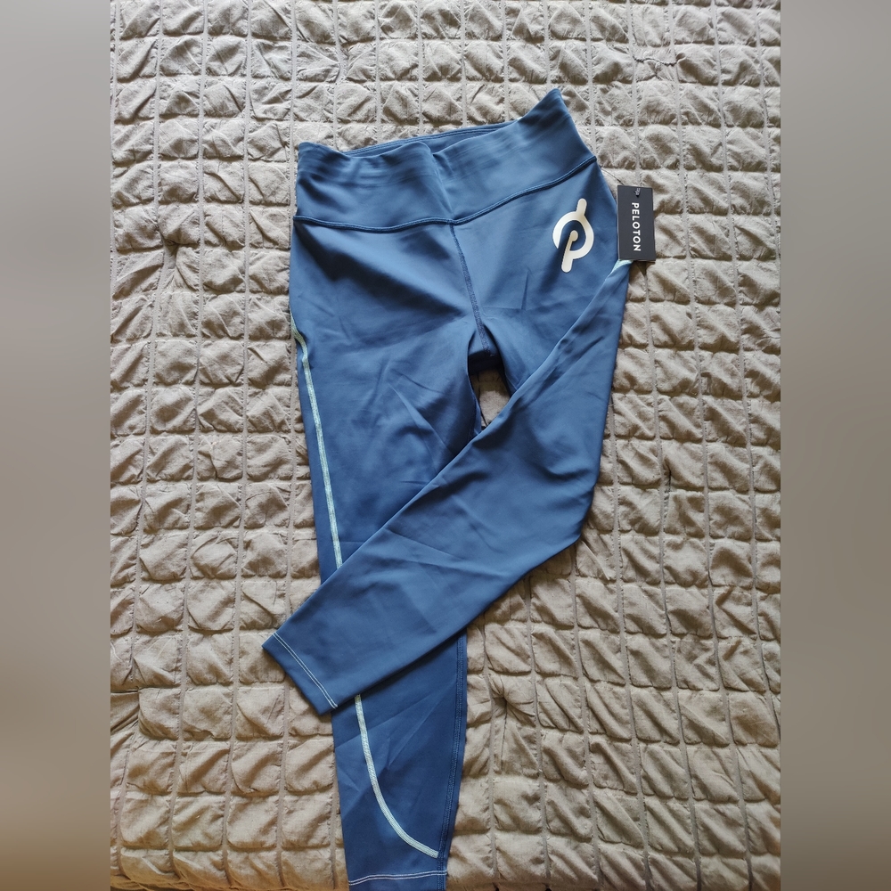 NEW Peloton Blue Exercise Yoga Workout Leggings Size Large
